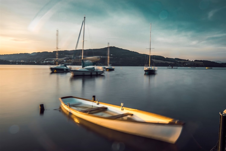 Lake with the boat